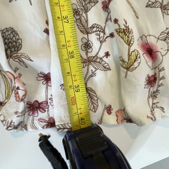 GAP Size XXL Floral Wrap Dress Ruffle 3/4 Sleeve Flowers 2X White V Neck - Picture 7 of 11